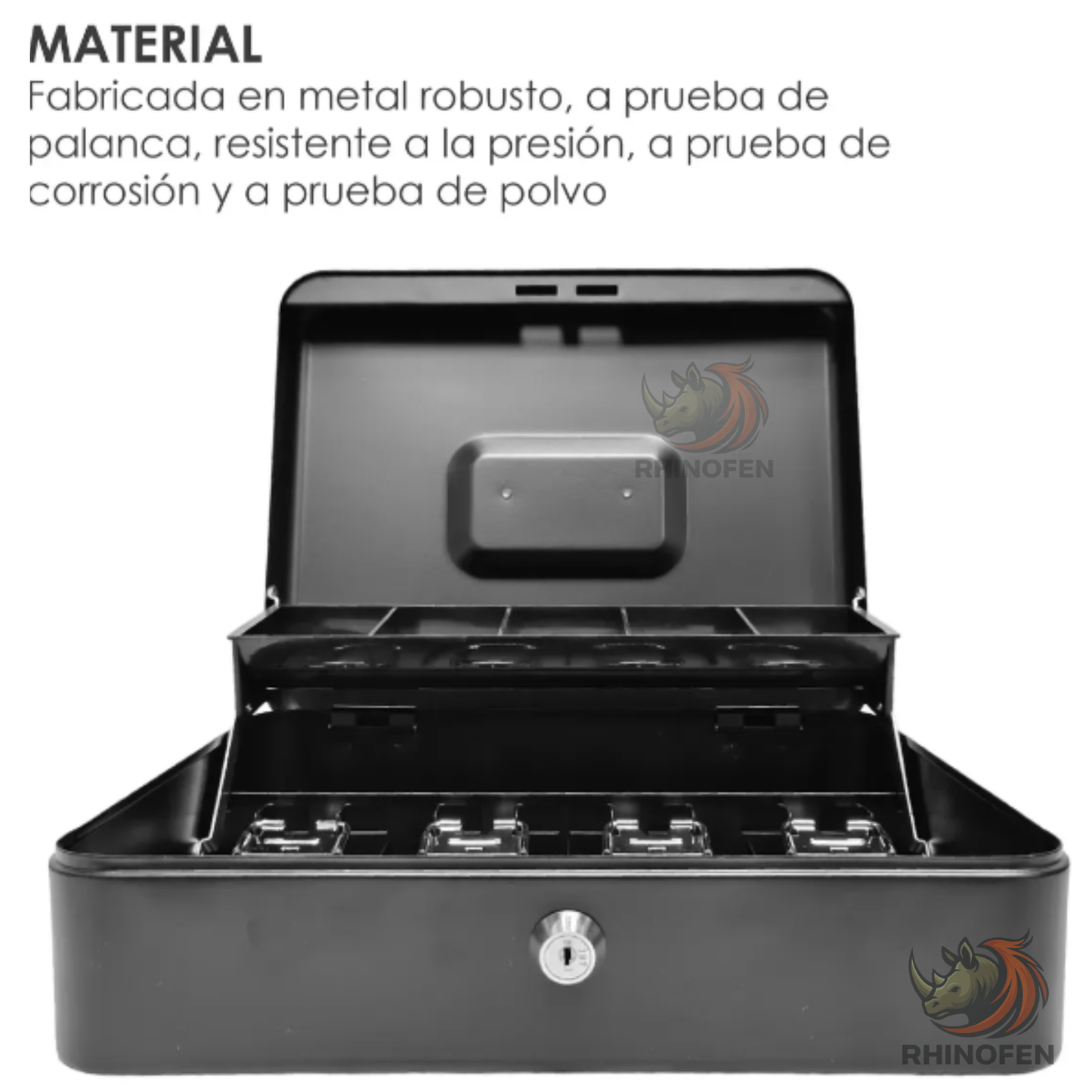 Caja de Dinero Metálica con Llave Color Negro