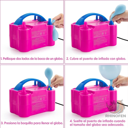 Inflador De Globos Eléctrico 2 Inyectores Inflador Rápido