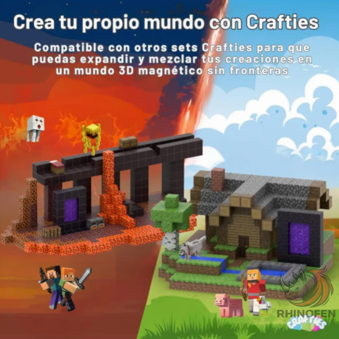 Juguete Magnético De Minecraft 75 pcs
