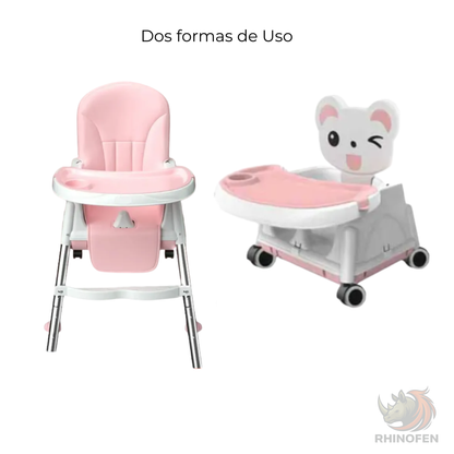 Silla para comer Multifuncional Altura ajustable rosa