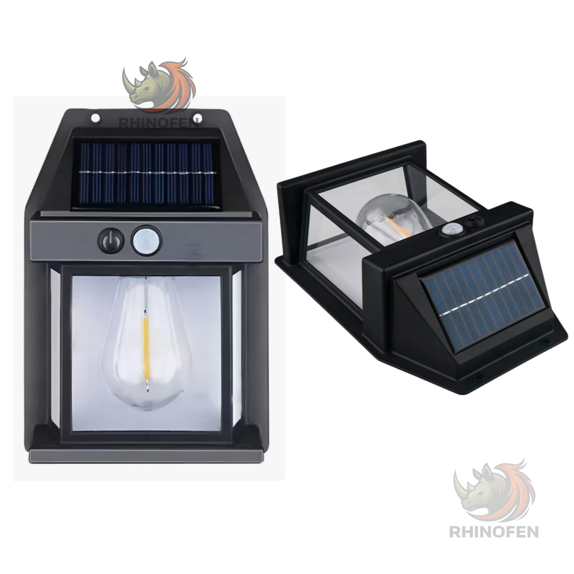 Lámpara Aplique de Pared Solar Led Estructura Negro IP67