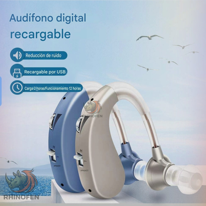 Audífono Ortopédico Auxiliar Auditivo Recargable Usb
