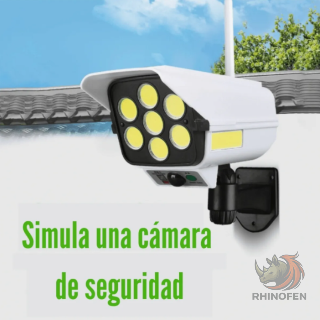 Foco Cámara de Seguridad Falsa Led Solar sensor Movimiento