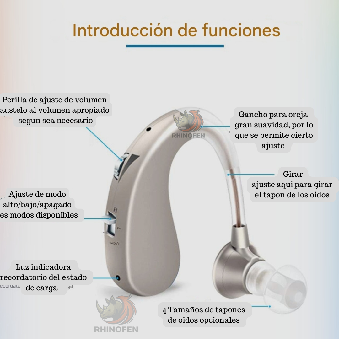 Audífono Ortopédico Auxiliar Auditivo Recargable Usb