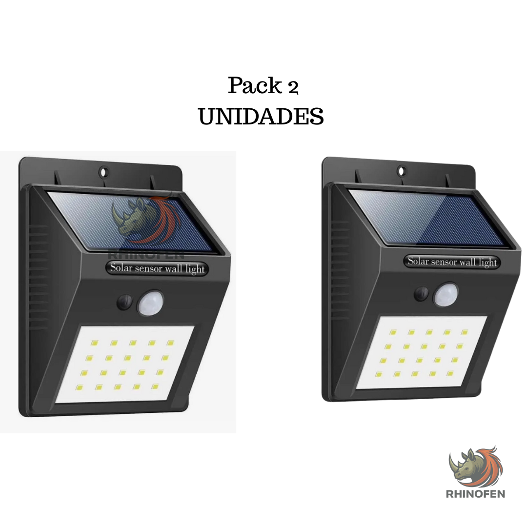Pack de 2 Foco Solar 30 Led Sensor De Movimiento IP67